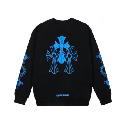 Chrome Hearts Blue Logo Crewneck Sweatshirt Black