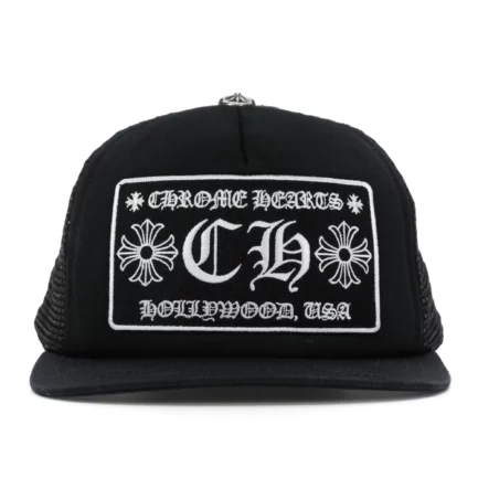 Chrome Hearts CH Hollywood Trucker Hat – Black