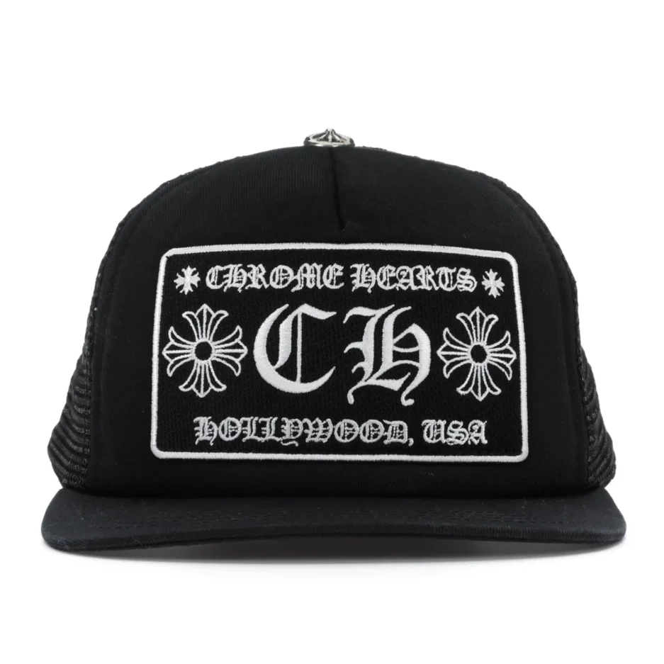 Chrome Hearts CH Hollywood Trucker Hat – Black