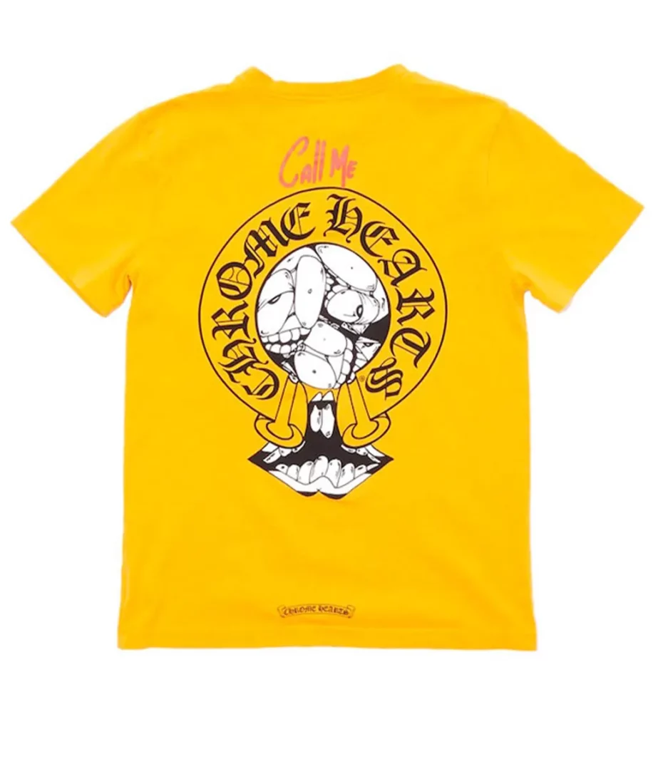 Chrome Hearts Matty Boy Call Me T-Shirt Yellow Orange