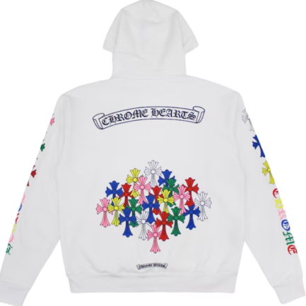 Chrome Hearts Multi Color Cross White Hoodie