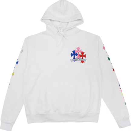 Chrome Hearts Multi Color Cross White Hoodie