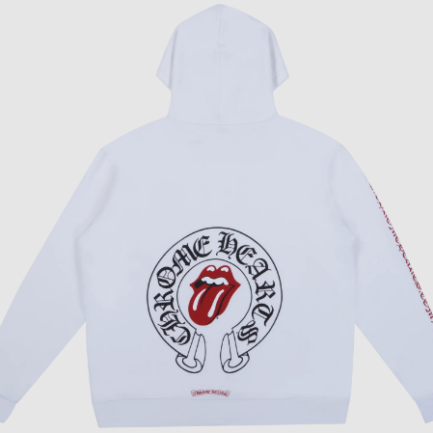 Chrome Hearts Rolling Stones Hoodie White