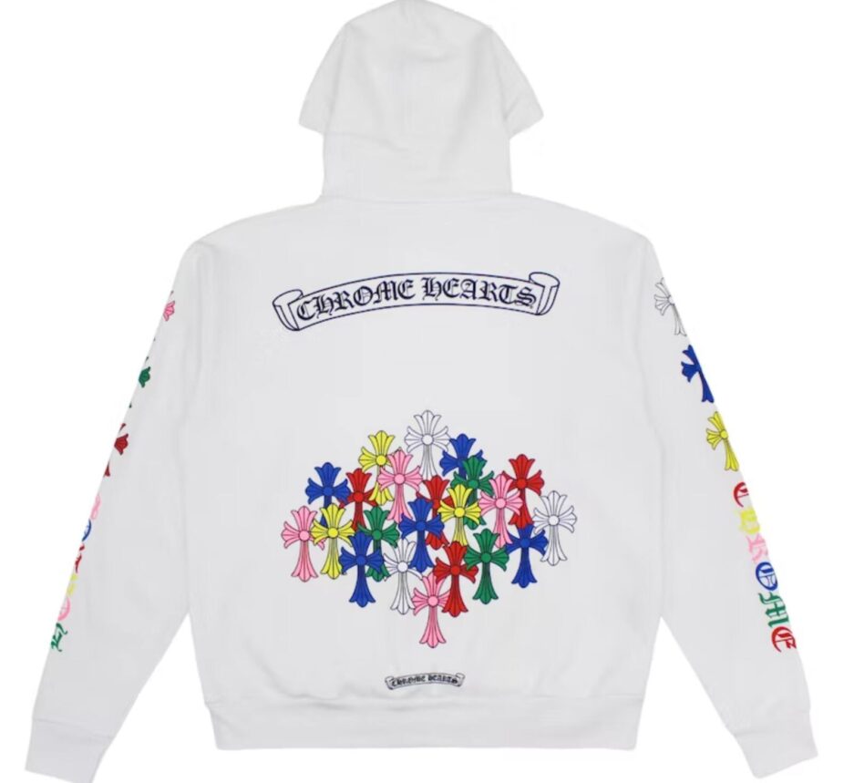 Chrome Hearts Multi Color Cross Hoodie White